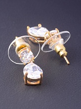 картинка Серьги Фианит 'Saiya' (позолота 18к) от магазина Wolves