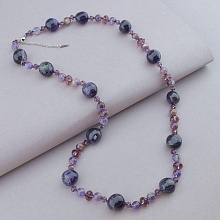 картинка Бусы 'SUNSTONES' Аметист Чешский хрусталь 70 см от магазина Wolves