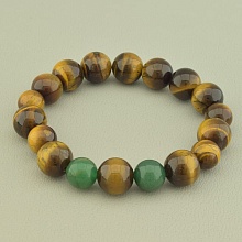 картинка Браслет на резинке из тигрового глаза и нефрита от магазина Wolves