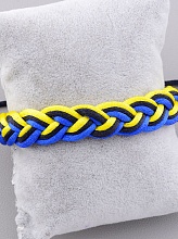 картинка Браслет косичка из синих,черных и желтых нитей 17 см от магазина Wolves