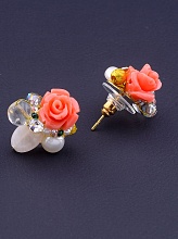 картинка Серьги 'Hand Made' Коралл Бижутерный сплав5 3 г от магазина Wolves