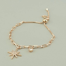 картинка Браслет 'Saiya' Фианит 17 см (позолота 18к (розовая)) от магазина Wolves