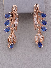 картинка Серьги 'Pataya' Фианит (позолота 18к) от магазина Wolves