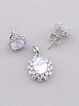 картинка Серьги+Кулон 'XUPING' Фианит  (родий) от магазина Wolves