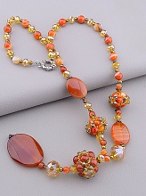 картинка Бусы Сердолик Чешский хрусталь 55 см от магазина Wolves