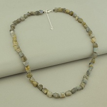 картинка Бусы 'SUNSTONES' Лабрадор Серебро(925) 52 см от магазина Wolves