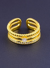 картинка Кольцо 'FJ' Сrystal Бижутерный сплав2 8 г от магазина Wolves