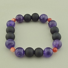 картинка Браслет 'SUNSTONES' Шунгит Аметист Сердолик 19 см от магазина Wolves