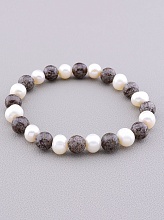 картинка Браслет 'SUNSTONES' Яшма Жемчуг 18 см от магазина Wolves