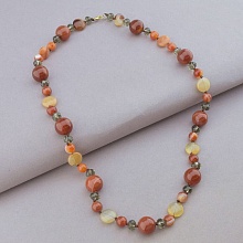 картинка Бусы 'SUNSTONES' Сердолик Чешский хрусталь 58 см от магазина Wolves