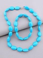 картинка Бусы+Браслет 'SUNSTONES' Бирюза 43 см от магазина Wolves