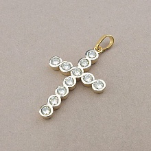 картинка Крестик 'XUPING' Фианит  (позолота-родий) от магазина Wolves