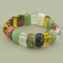 картинка Браслет из Самоцветов, разноцветный, на резинке 19 см от магазина Wolves