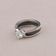 картинка Кольцо Керамика Фианит (родий) от магазина Wolves