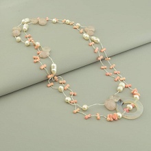 картинка Бусы Розовый кварц Коралл Жемчуг 130 см от магазина Wolves