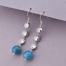 картинка Серьги 'SUNSTONES' Апатит Серебро(925) от магазина Wolves