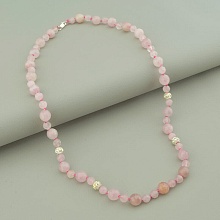 картинка Бусы 'SUNSTONES' Розовый кварц Серебро(925) 47 см от магазина Wolves