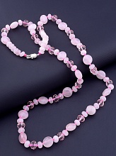 картинка Бусы 'SUNSTONES' Розовый кварц Чешский хрусталь 61 см от магазина Wolves