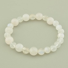 картинка Браслет 'SUNSTONES' Лунный камень Розовый кварц 17 см от магазина Wolves