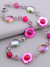 картинка Бусы Агат Перламутр Чешский хрусталь 55 см от магазина Wolves