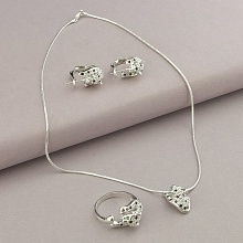 картинка Набор Подвеска+Кольцо+Серьги 'Winniana' Фианит 43 см (родий) от магазина Wolves