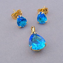 картинка Серьги+Кулон 'XUPING' Фианит  (позолота 18к) от магазина Wolves