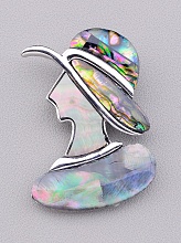 картинка Брошь Перламутр 55x37мм от магазина Wolves