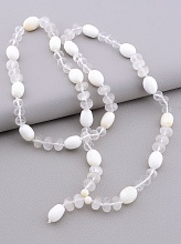 картинка Бусы Кахолонг Горный хрусталь 70 см от магазина Wolves