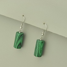 картинка Серьги Малахит 40х10 от магазина Wolves