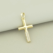 картинка Крестик 'XUPING' Фианит (позолота 18к (лимонная)) от магазина Wolves