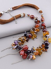 картинка Бусы Сердолик Чешский хрусталь 55 см от магазина Wolves