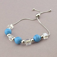 картинка Браслет 'Stainless Steel' Бирюза Медицинская сталь 316L 17 см от магазина Wolves