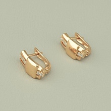 картинка Серьги 'XUPING' Фианит (позолота 18к (розовая)) от магазина Wolves