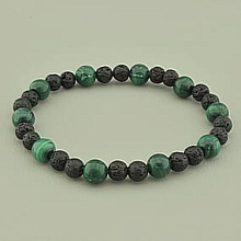 картинка Браслет 'SUNSTONES' Малахит Лава 20 см от магазина Wolves