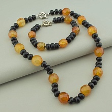 картинка Бусы+Браслет Сердолик Агат 50 см от магазина Wolves