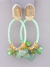 картинка Серьги 'Stainless Steel' Нефрит Чешский хрусталь от магазина Wolves