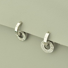 картинка Серьги 'Stainless Steel' Фианит (родий) от магазина Wolves