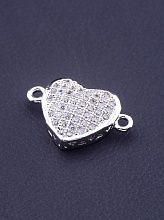 картинка Коннектор Фианит 12х11 (родий) от магазина Wolves