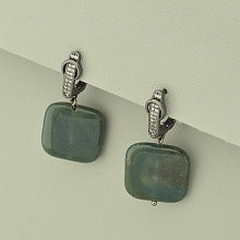 картинка Серьги 'SUNSTONES' Яшма  (хром) от магазина Wolves