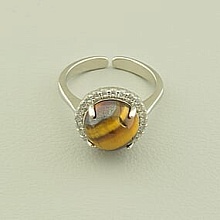 картинка Кольцо Тигровый глаз Фианит от магазина Wolves