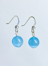 картинка Элитные Серьги Кошачий глаз (голубой) №1 от магазина Wolves