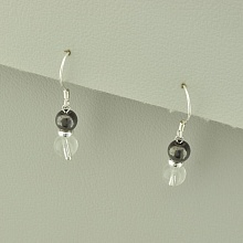 картинка Серьги 'SUNSTONES' Горный хрусталь Гематит от магазина Wolves