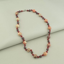 картинка Бусы 'SUNSTONES' Яшма Гранат Чешский хрусталь 53 см от магазина Wolves