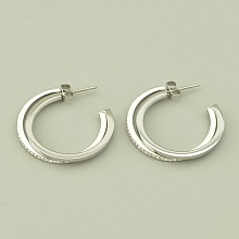 картинка Серьги 'Stainless Steel' Фианит (родий) от магазина Wolves