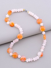 картинка Бусы 'SUNSTONES' Сердолик Розовый кварц 44 см от магазина Wolves