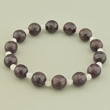 картинка Браслет 'SUNSTONES' Гранат Розовый кварц 18 см от магазина Wolves