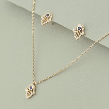 картинка Подвеска+Серьги 'Saiya' Фианит 41 см (позолота 18к (розовая)) от магазина Wolves