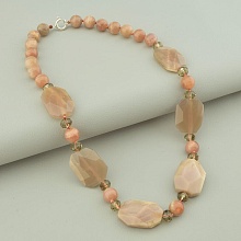 картинка Бусы 'SUNSTONES' Солнечный камень Серебро(925) 47 см от магазина Wolves