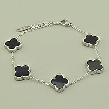 картинка Браслет 'Stainless Steel' Эмаль 17 см (родий) от магазина Wolves