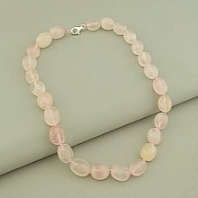картинка Бусы 'SUNSTONES' Розовый кварц Серебро(925) 44 см от магазина Wolves